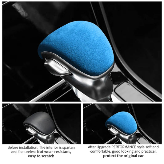 For Kia K3 Sportage R KX1 Gear Shift Shifter Protection Boot Cover Trim Sticker Car Interior Accessories Made of Alcantara
