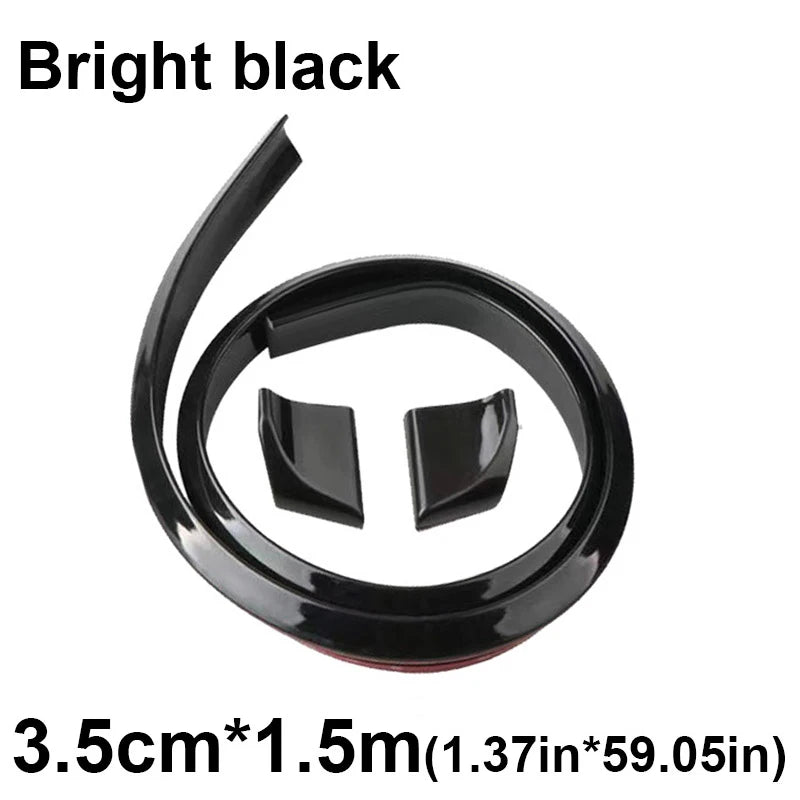 Universal 1.5M Car-Styling 5D Carbon Fiber Car-Styling 5D Fiber Shiny Black Spoilers DIY Refit Spoiler for Car Accessories