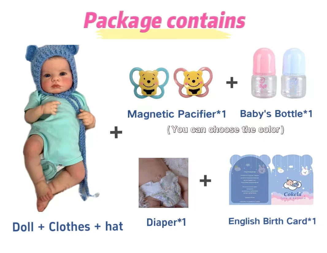 Cokela 20 inch Lifelike Reborn Baby Doll Cute Vinyl Doll Simulation Newborn Doll European Retro Baby Doll Toys Child Gifts 50cm