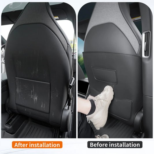 For 6-seater Tesla Model YL seat anti kick pad, Model Y L first row seat backrest protection pad, child anti kick pad, 2pcs