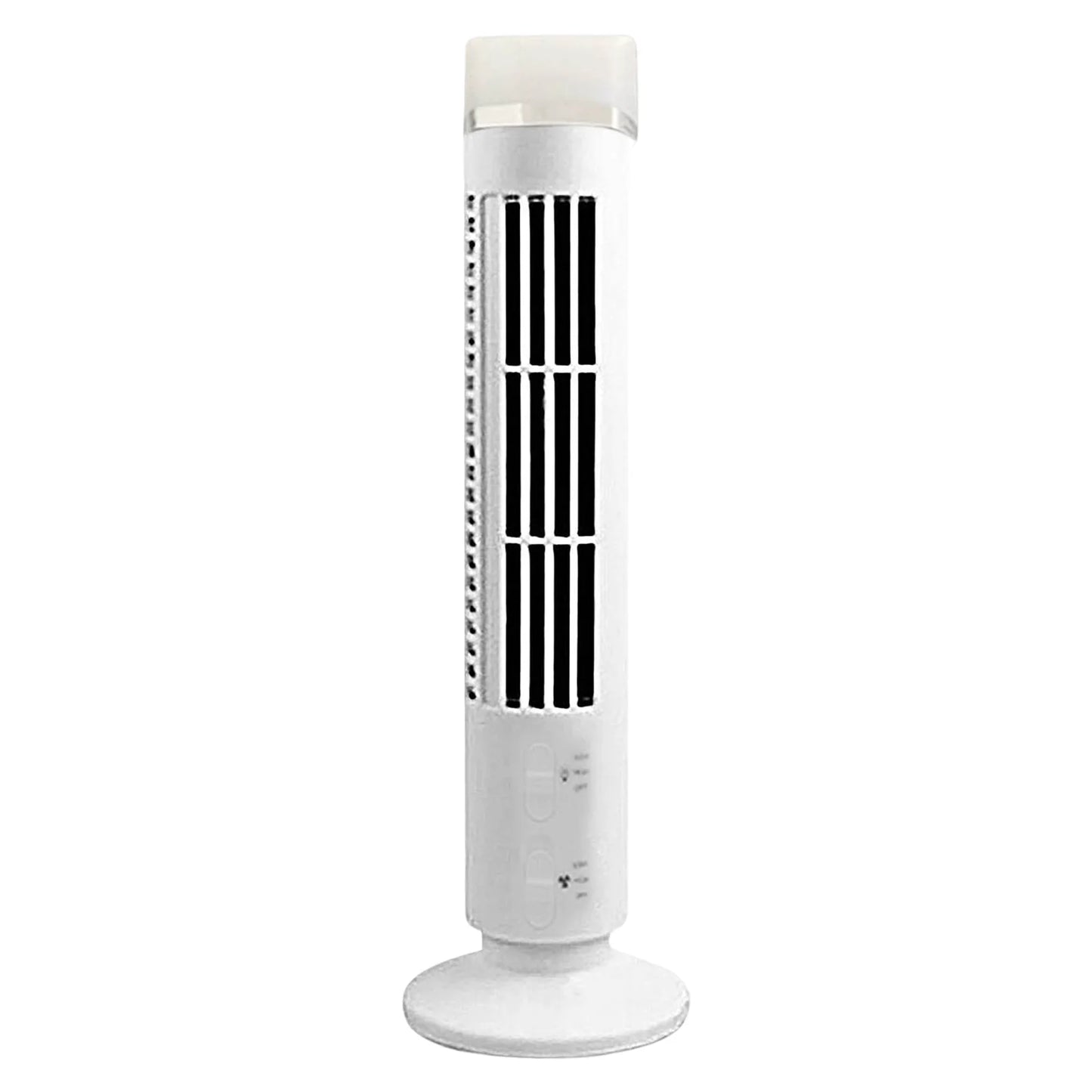 2026 New Upgrade Mini Tower Fan 3W Vertical Air Conditioning Fan Bladeless With Light USB Plug-in Or Battery Powered 2-speed For