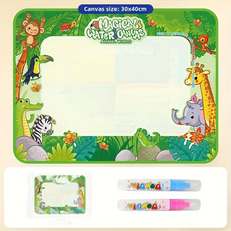 Magic Water Canvas with Pens Reusable Magic Water Drawing Mat for Children Educational Toys for Kids Christmas Gift