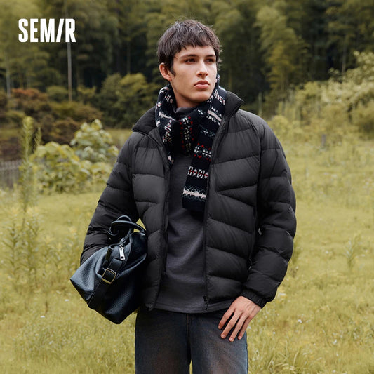 Semir Down Jacket Men Three-Resistant Outerwear Lightweight Thin Down Liner Stand Collar Top 2025 New Winter Warm Men's Clothing