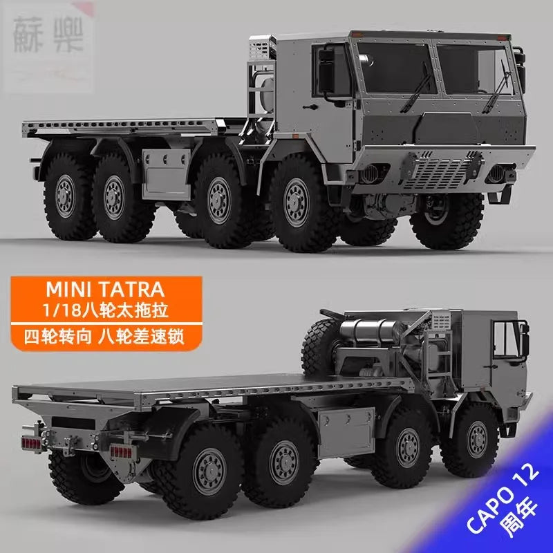Capo Tatra Is Too Dragging 1/18 Cub3 Remote Control Electric All-Metal Off-Road Vehicle Climbing Car Military Truck 8*8.