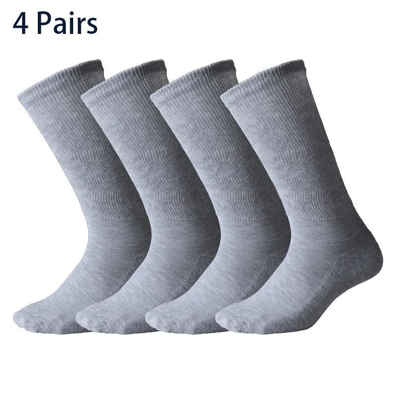 Men's Diabetic Socks Non‑Binding Top Loose Cuff, Seamless Breathable Comfort Socks for Swollen Feet & Blood Circulation Support