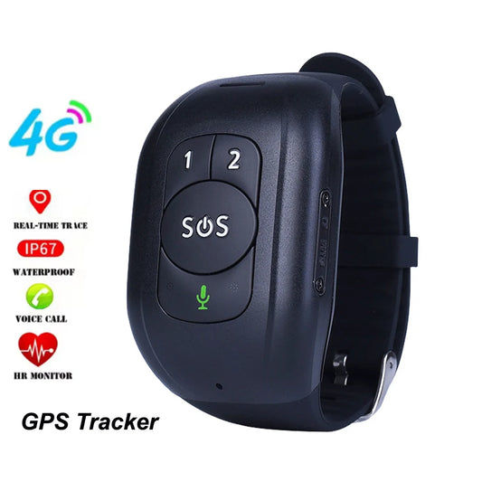 HOT 4G Elderly GPS Tracker V48 SOS Button Wristband Emergency Alarm Waterproof GPS Heart Rate Blood Pressure Monitor