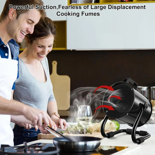 Portable Range Hood with 9 Activated Carbon Filters, Strong Suction Exhaust Fan for Indoor BBQ, Hot Pot, RV, Desktop Cooking