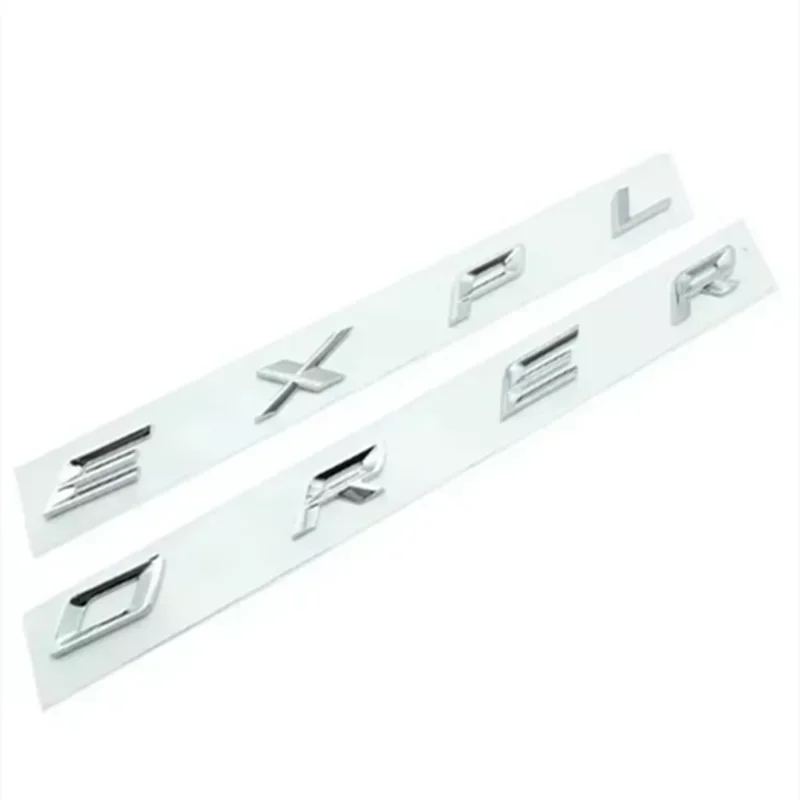 3D ABS Chrome Black Letters Explorer Logo Car Front Hood Emblem Bonnet Badge Sticker For Explorer 2011-2021