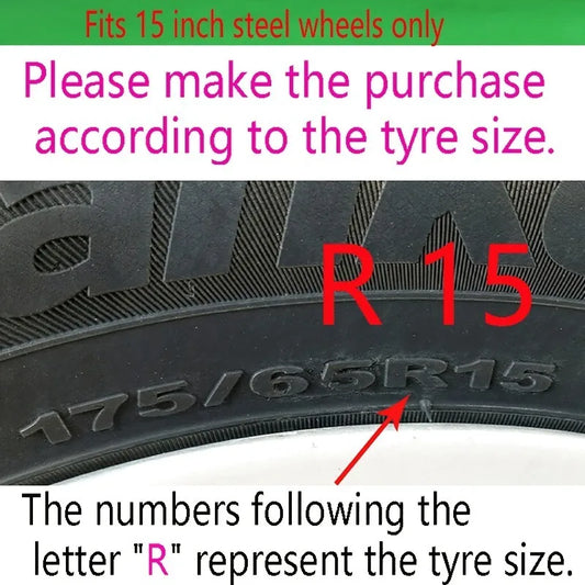 R15 4pcs/set Universal Car Iron Steel Wheel Hubcaps Trim 15 inch Car Replacement Tires Wheel Cover Caps for Iron Steel Wheel