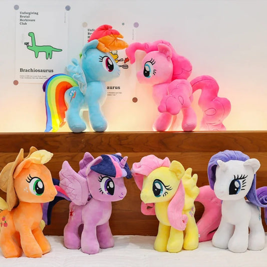 Original My Little Pony Plush Toys Applejack Rainbow Dash Twilight Sparkle Pinkie Pie Rarity Fluttershy Stuffed Doll Kid Gift