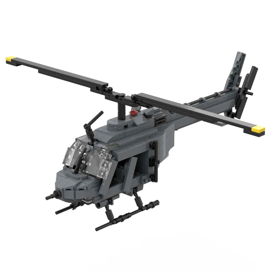 US Army UH-1D OH-58A/D Helicopter Building Blocks Vietnam War Aircraft Bricks Model Toys For Collection