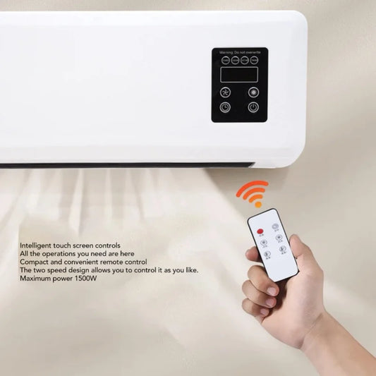1500W Electric Wall Heater, ABS Wall Mounted Space Heater With Remote Control, Fast Heating And Cooling, Towel Drying Rack