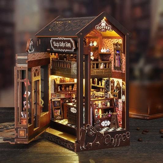 DIY Book Nook Wooden Dollhouse Furniture Light Kit Doll House Casa Miniature Accessories Handmade Wooden Toys Birthday Gifts
