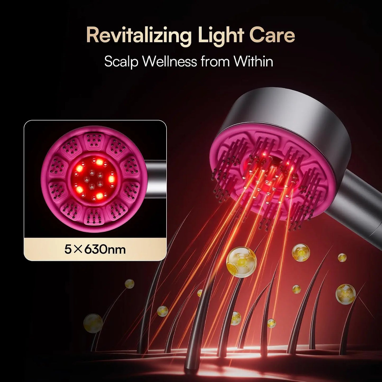 Portable Red Light Scalp Massager Comb Humanlike Shiatsu Kneading Head Massage Device For Women Men Relax Care Gift For Daily Office Travel Home SPA