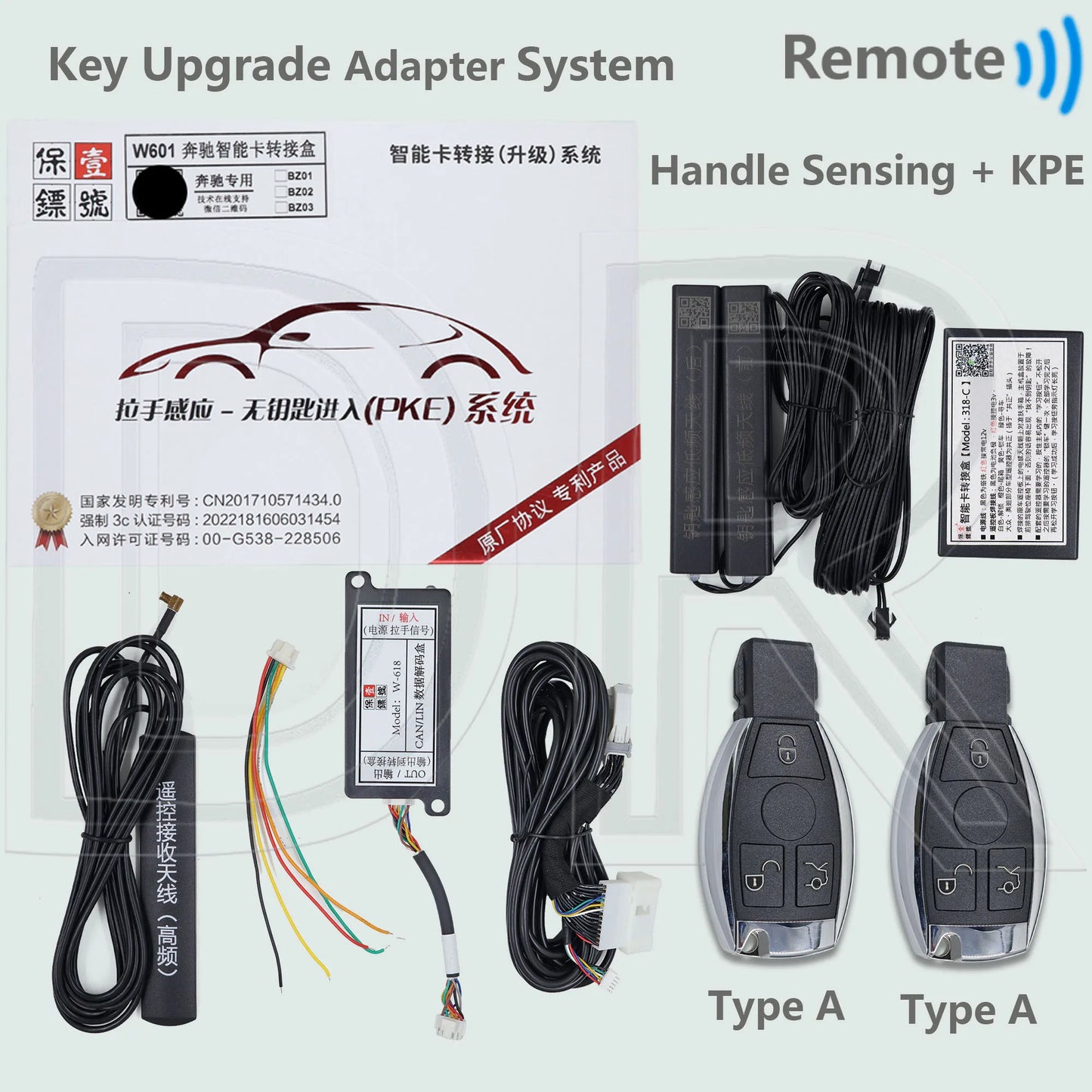 DR Smart Card Adapter (Upgrade) System Handle Sensing Keyless Entry (PKE) Car Remote Key For Mercedes Benz A B C E S Class