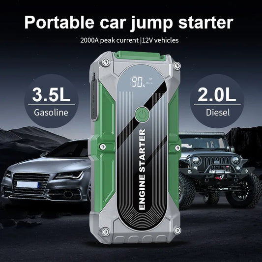 3000A Jump Starter Power Bank With Quick Start Capability, USB Charging, LED Emergency Light Function, Versatile Car Tool