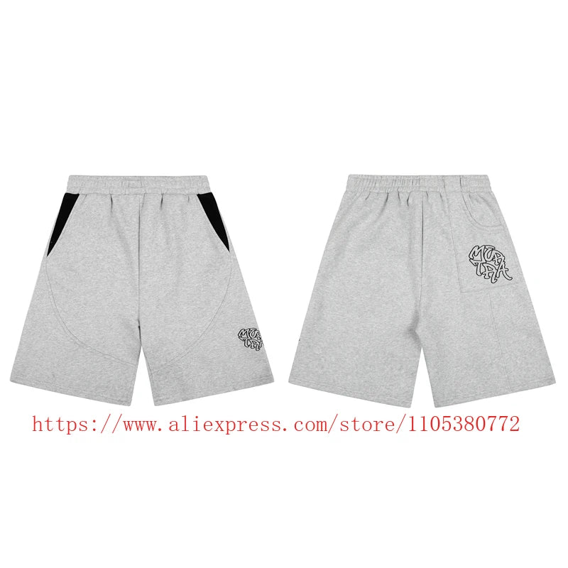 High Street Trendy Men's Mertre Denim Shorts Summer Loose Versatile Straight Leg Heavy Fabric Pants Stock