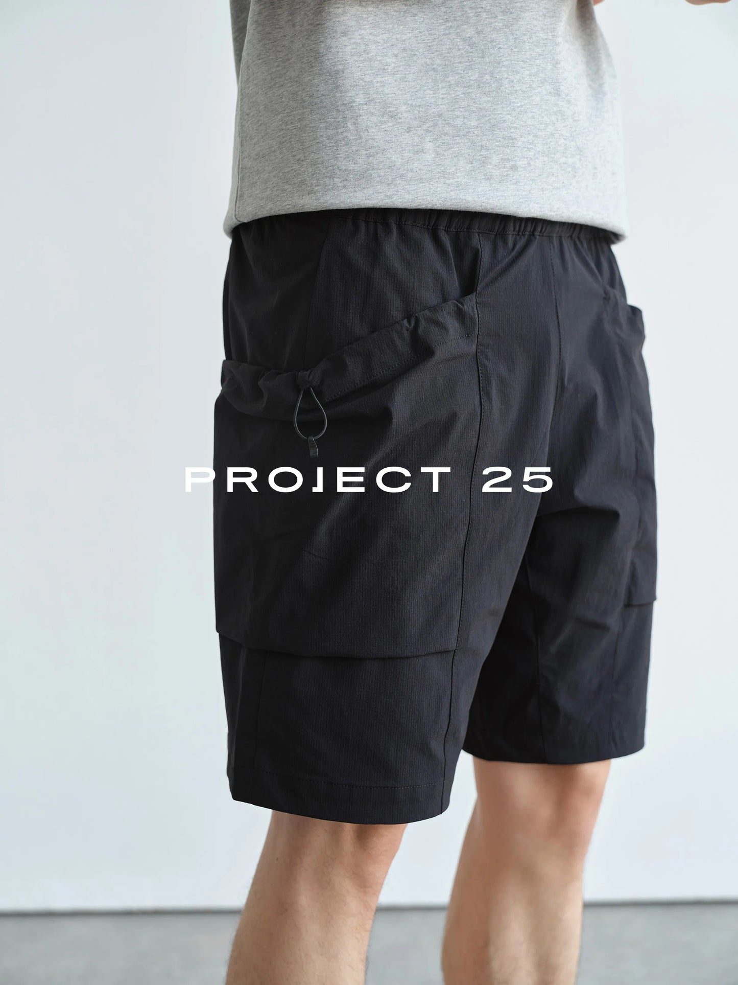 PROJECT 25 Mens Light 4-Way Stretch Cargo Shorts Waterproof Breath Multi Pockets Loose 5 Inch Outdoor Sports Tactical Shorts