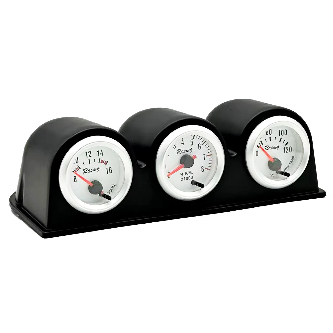 7 Colors Adjustable 52mm Gauge 3 in 1 Gauge Kit Voltmeter Water Temp Gauge Tachometer High Quality Gauges for Cars Trucks