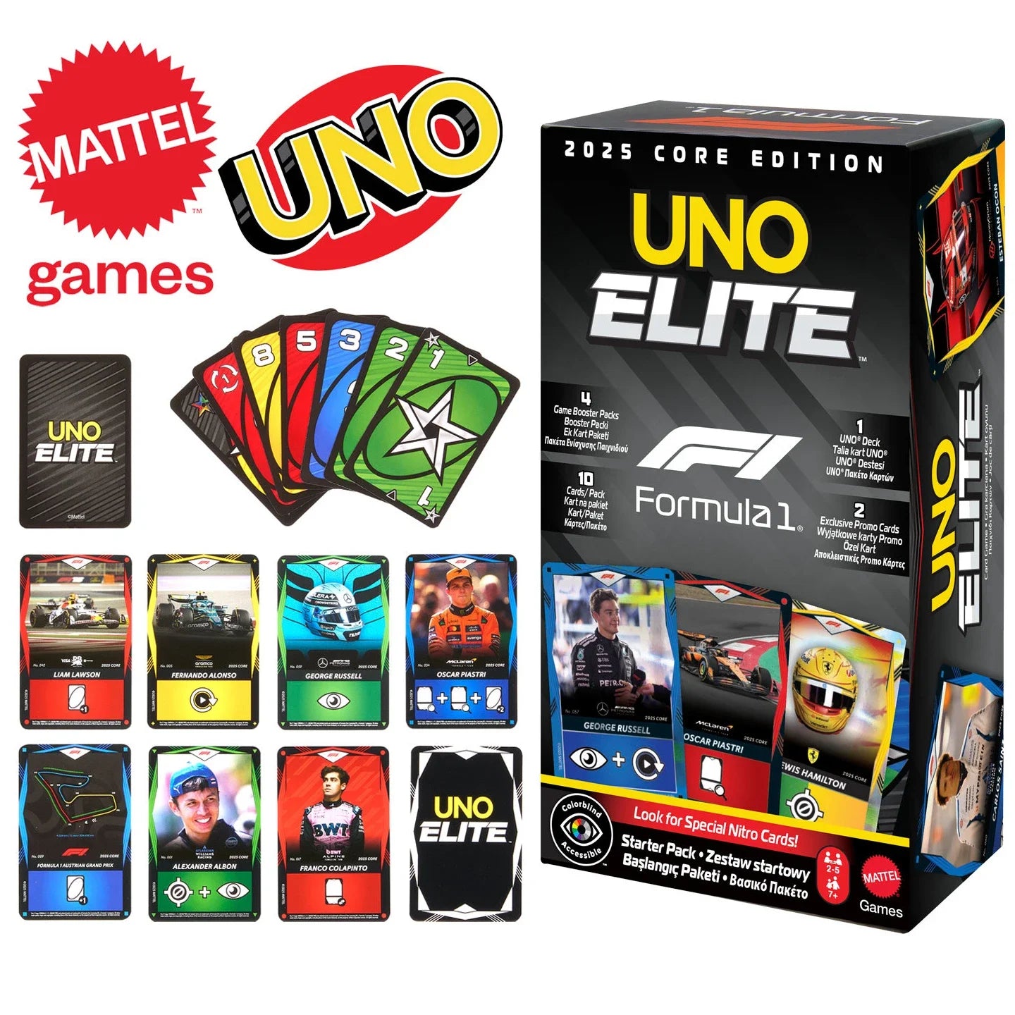 UNO Elite HotWheels F1 Racing/No Mercy Collector's Edition Card Game-Premium Playing Cards Board Game Toy Holiday Gift