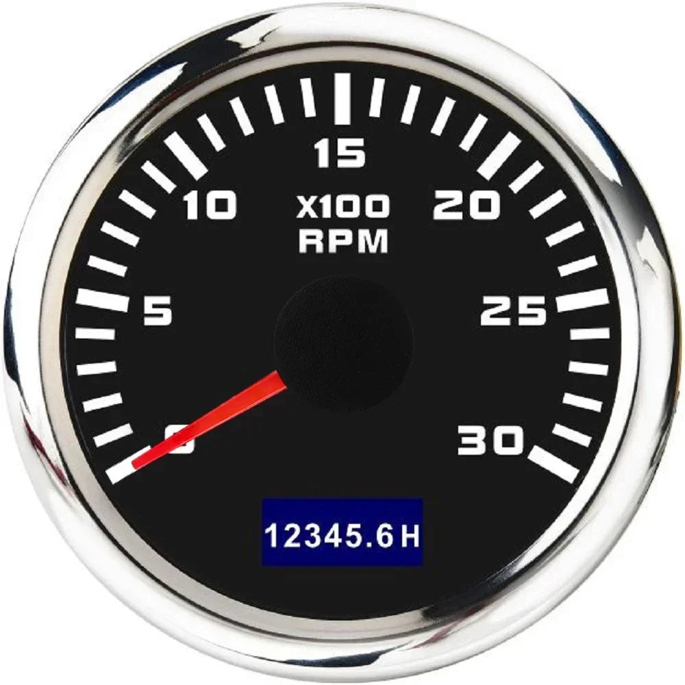 3000/4000/6000/7000/8000 RPM Gauge with Hourmeter Gauge 52mm Tachometer Waterproof 7 Color Backlight Tacho Gauge For Car Boat
