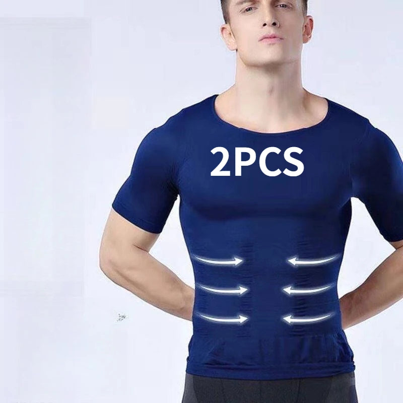 New Slimming Body Shaper Chest Binder Slimming Waist Vest Men's T-shirt Vest Sleeveless Fitness Sports Clothes Vest Sleeveless