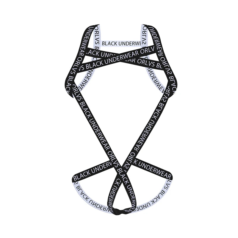 Fashion Harness Straps Body Bondage Costume Men Bra Sexy Underwear Nightclub Erotic Hollow Out Performance Tank Top Clothing
