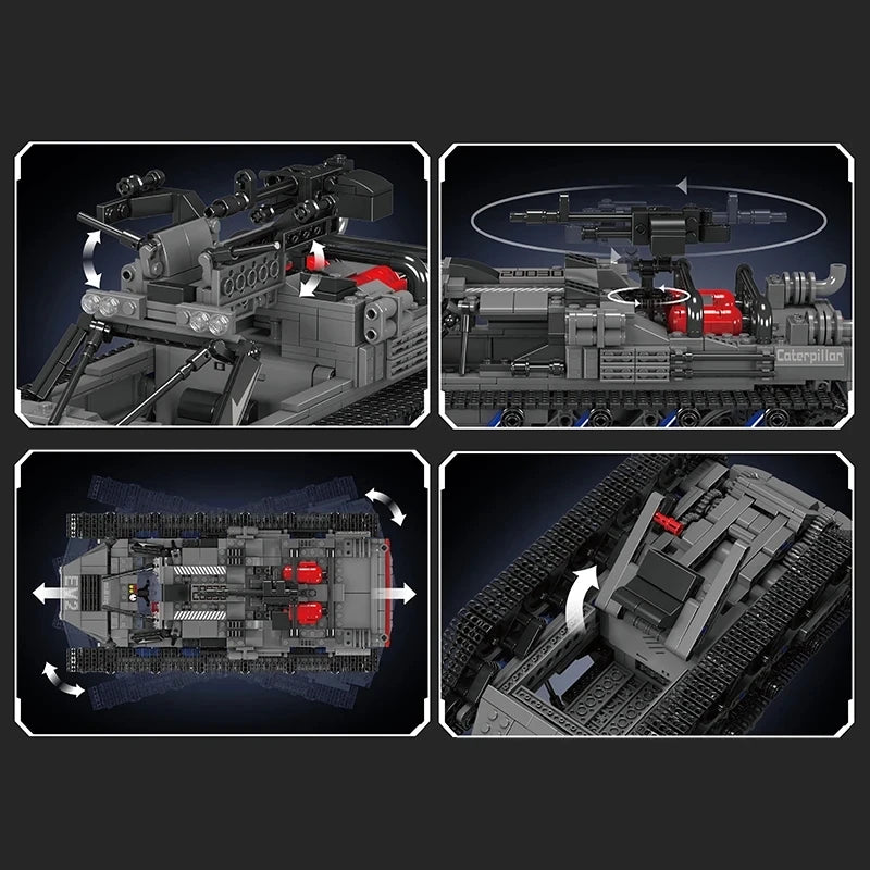 Technical Remote Control Military Tank Building Block RC EV2 All-terrain Tracked Vehicle Model Bricks Toys For Kids Gift
