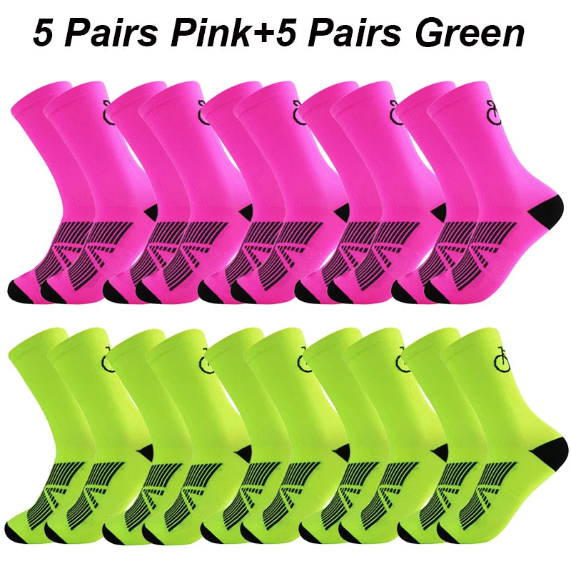 10 Pais High Quality Profession Team Men Women Cycling Socks Bike Socks Breathable Bicycle Socks Outdoor Sportswear Racing Socks