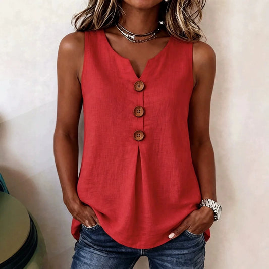 Solid Casual Loose Sleeveless Blouses For Women Fashion Summer Women's Oversized Shirts And Blouses Elegant Youth Female Tops