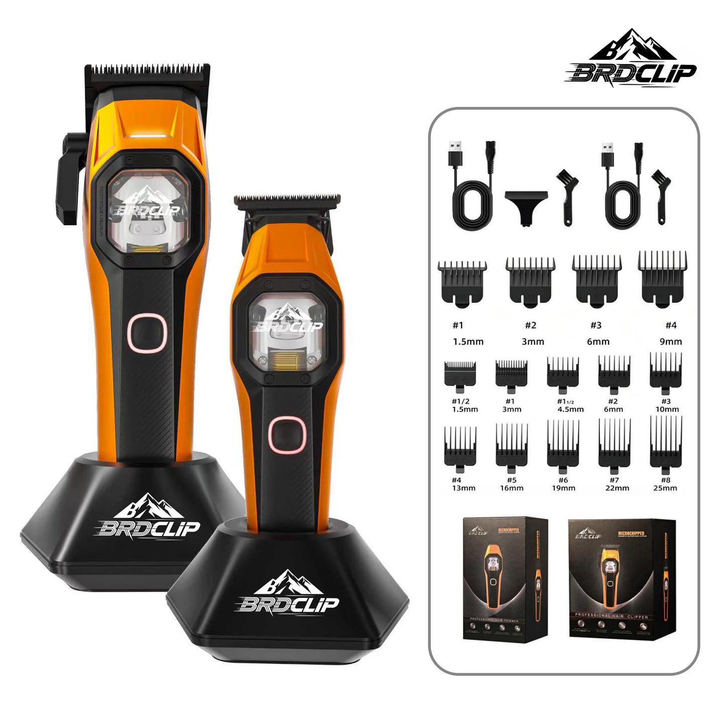 BRDCLIP Professional Hair Clippers Rechargeable Hair Trimmer Vector Motor Haircut DLC Blade Clippers For Man BRD-106 BRD-2601