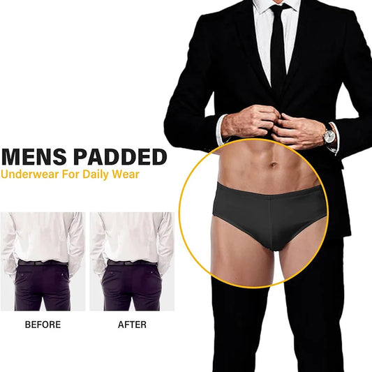 Men's Padded Butt Lifter Shaper Control Panties Seam-free Sexy Hip Enhancer Booster Boxer Briefs Underwear 2 Detachable Pads