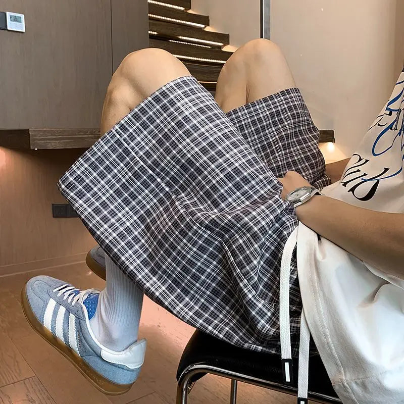 2026 Summer New Plaid Design Casual Drawstring Shorts