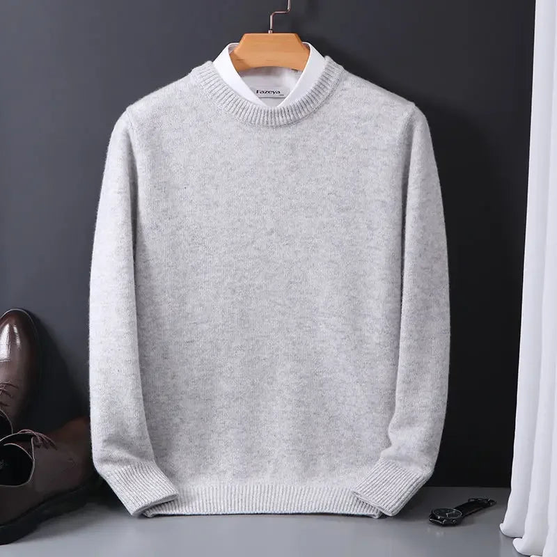 Hot Sale Cashmere Men's Sweater O-Neck Knitted Jumpers Long Sleeve Male Pullover Soft Warm Woolen Fashion Clothing Big Size