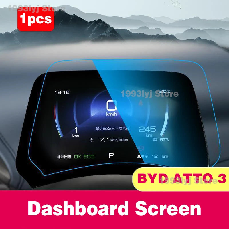 For BYD Atto 3 Yuan Plus Tempered Glass Car Interior Navigation Entertainment Media Touch Center Display Screen Protective Film