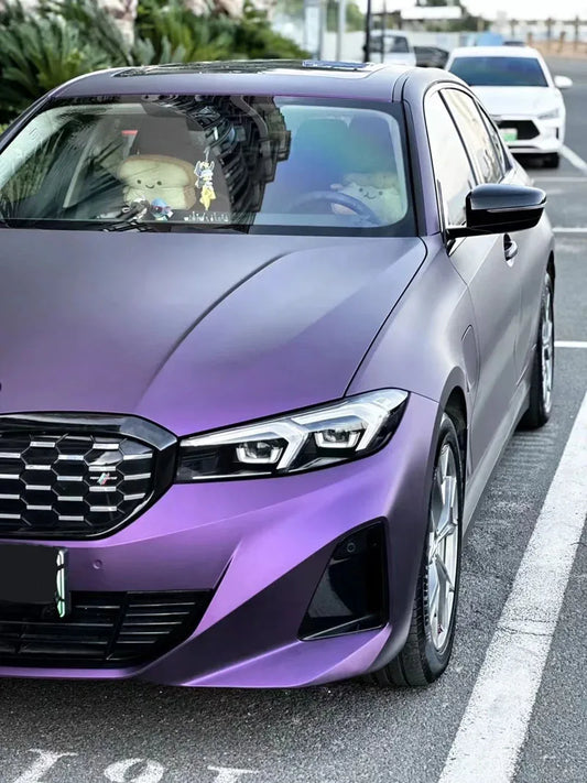 PET Ultra Matte Ghost Purple Vinyl Wrap Film Roll Self Adhesive Motorbike Car Wrapping Decal