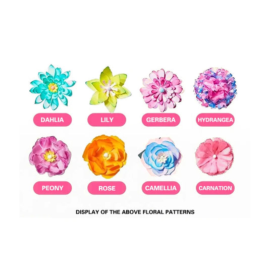 DIY Kidsren's Handmade Floral Art Set, Dyed Flower Paper Art, Hand-Painted Flowers, Creative Watercolor Smudge Crafts Set