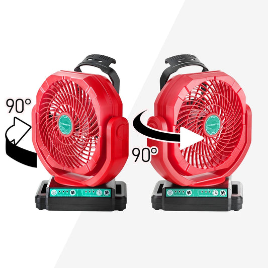 Cordless Floor Fan for Milwaukee 18V Battery, 3500CFM 3-Speed Jobsite Industrial Camping Fan(Battery not Included)