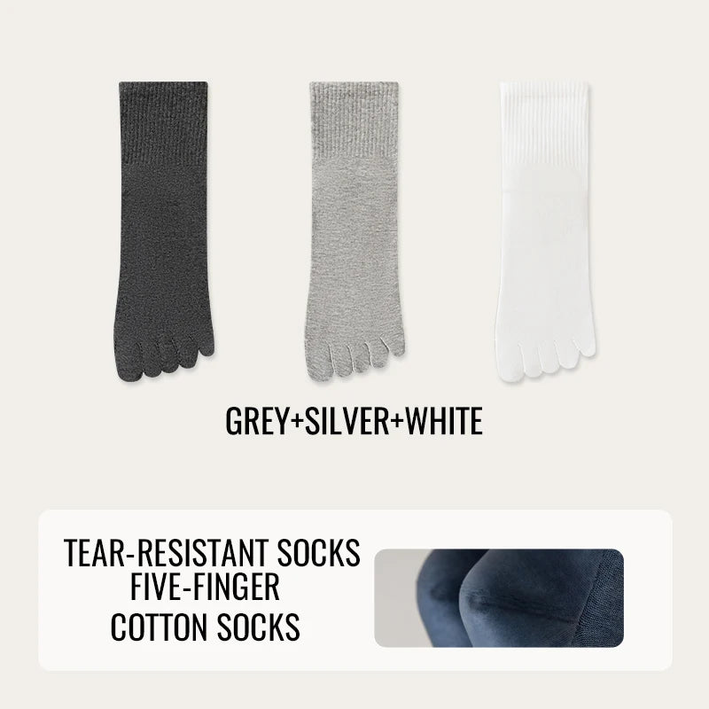 MiiOW Gel Cushion Sock Cracked Dry Skin Heel Protection Elderly Sock Anti Odor Five Finger Sock Women Pure Cotton Spilt Toe Sock