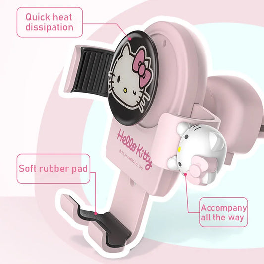 Hello Kitty mobile phone car mount aromatherapy air vent clip car navigation rack suction cup support car fixed Birthday gift
