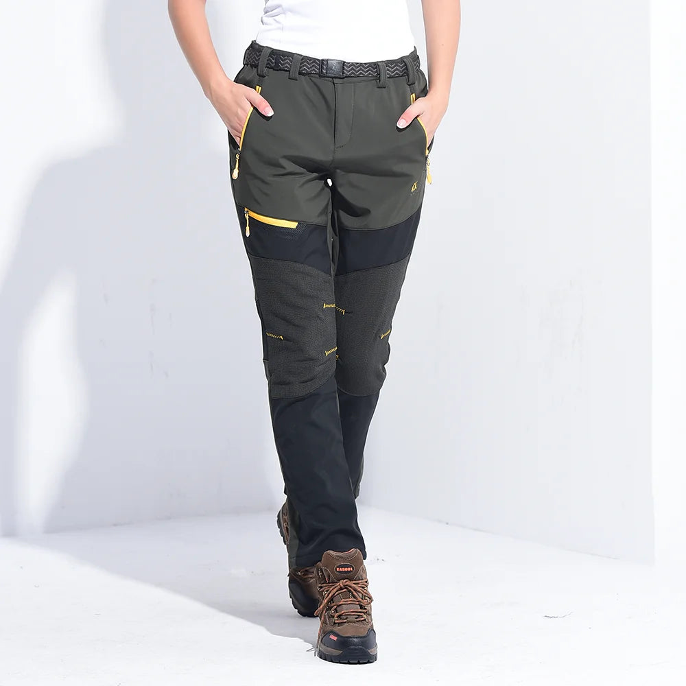 Thick Warm Fleece Winter Pants for Women, Waterproof, Hiking, Trekking, Camping, Skiing, Soft Shell Pants, Windproof Trousers