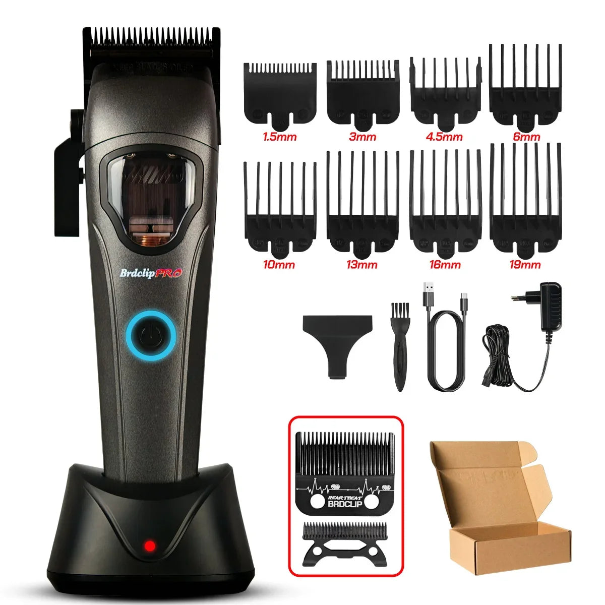 10000RPM BRD 633 Professional Electric Hair Clipper Magnetic Levitation Motor Hair Trimmer for Man with Base DLC Blade Barber