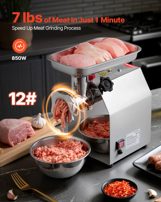 SucceBuy Meat Grinder 5.5 Lbs-9.2 Lbs/Min Capacity Electric Meat Mincer w/ Blade Grinding Plate Sausage Maker for Kitchen Home