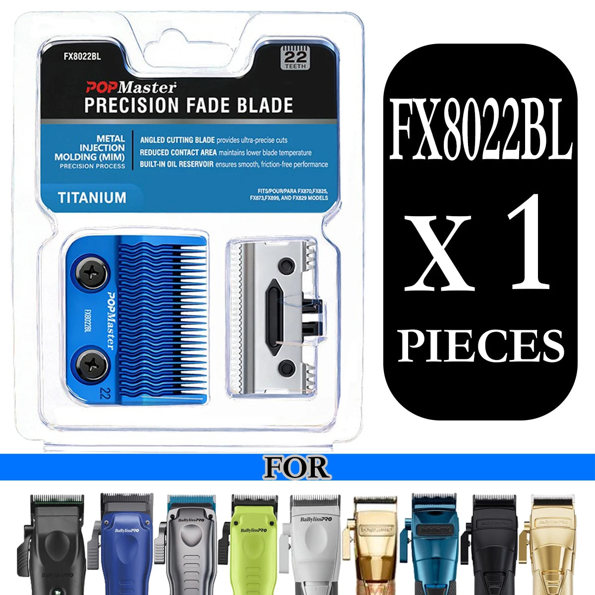 POP Master Professional original replacement of electric hair clipper blades FX8022BL Fade Blade for FXT45C、FX86、FX82、FX899、FX87