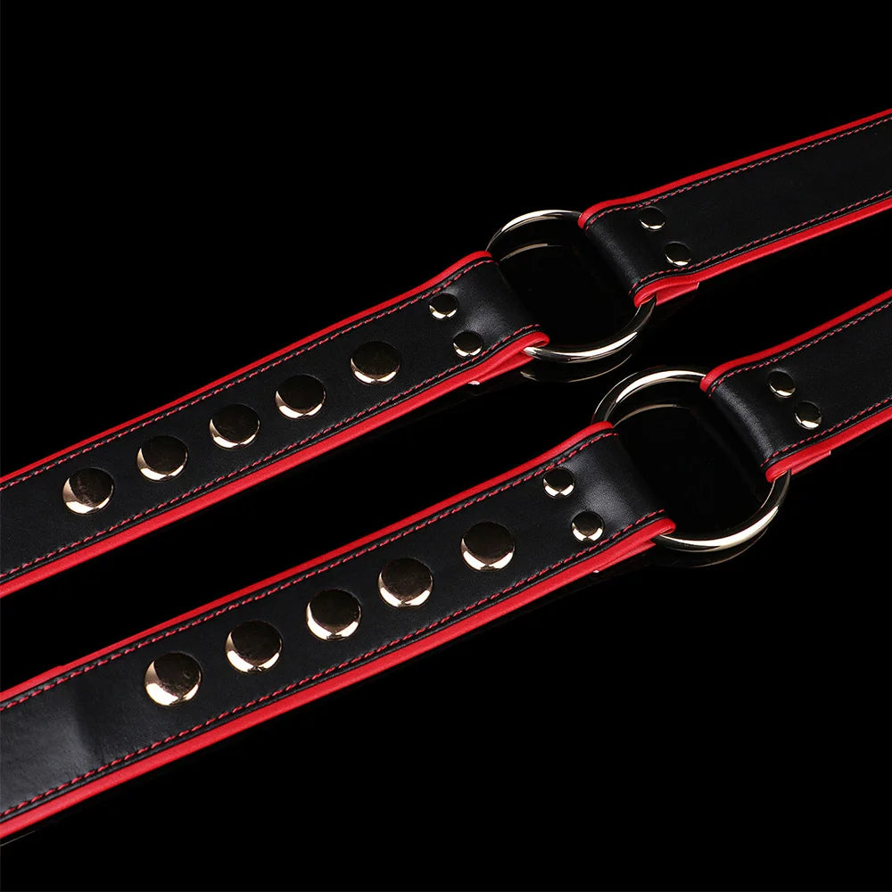 FRKO BDSM Men's Leather Underwear Full Body Harness Men's Thongs and Leather Tops Mens Harnesses Sexy Collar Traction Slave Gay