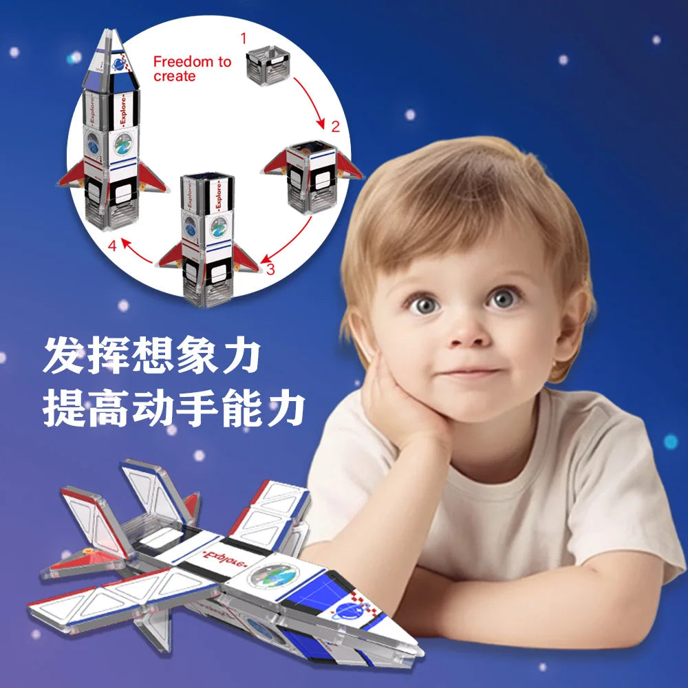 New Style Magnetic Plate Children's Puzzle Space Portable Travel Equipment Construction Sheet Magnetic Sticker Building Blocks