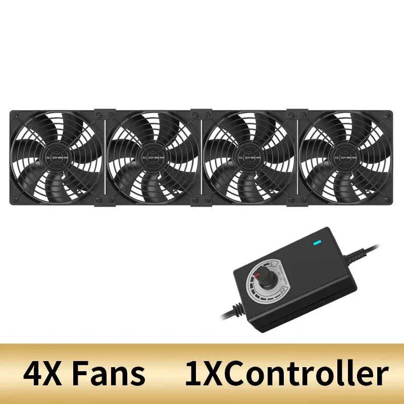 12cm High Speed Large Air Volume 3000 RPM Btc Mining Machine Workstation Cabinet 12v Fan Server Case Cooling System Fan Kit
