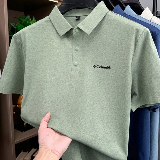 2026 New Columbia Style Men's Polo Shirt Quick Dry Breathable business Short Sleeve Summer Casual Sports Wear Golf T-Shirt