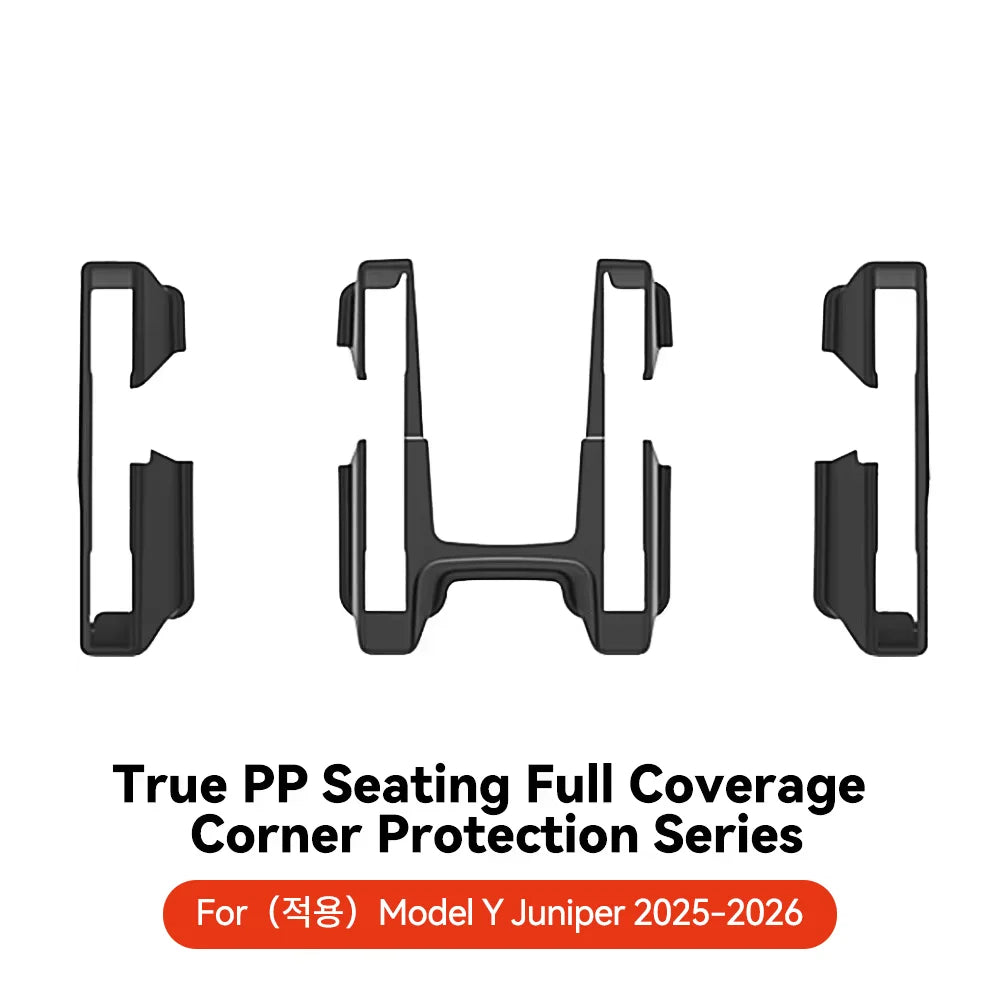 YZ For Tesla Model Y Juniper 2021-2025 TPE PP Under Seat Corner Guard Seat Slide Rails Protector Cover Anti-Kick Decor Flocking