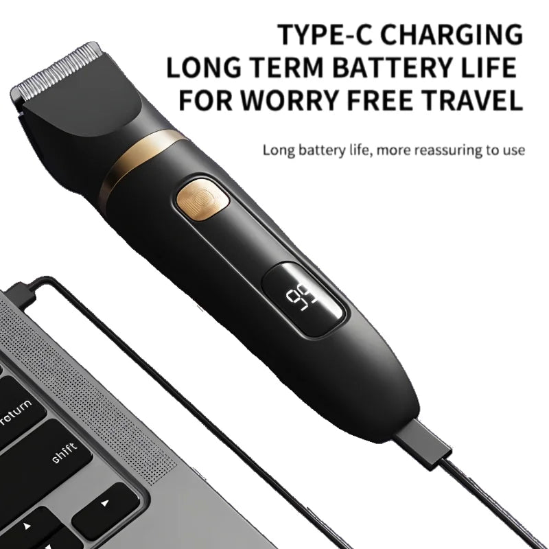 Men's three in one multifunctional hair clipper, eyebrow trimmer, private area beard and nose hair trimmer, Type-C USB charging,